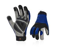Vgo... 1 par de spandex，sintético y cuero sintético capas extra palma guantes de trabajo para almacén, artesanía y mecánica de trabajo (SL7621)