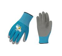 Vgo... 1-Par Edad 7-9 Guantes de Jardinería para Niños, Guantes de Trabajo en el Jardín para Niños, Guantes de Seguridad (XS, Azul, RB6013-KID)