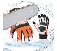 Vgo... 1par 0℃/32°F guantes de motosierra en invierno, 12 capas de protección de motosierra, guantes de trabajo de cuero, guantes de mecánico (GA8912FWCS)