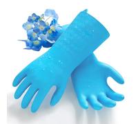 Vgo... 1Par Guantes doble capa, TPE grado alimentario (-10°C a 100°C). 5x más duraderos para envasado de carne, cocinas comerciales y panadería. Aptos para lavavajillas(TP1117,Azul,XS)