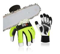 Vgo... 1Par Guantes Motosierra,12 Capas Protector Motosierra,Guantes de Trabajo de Seguridad de Piel de Cabra,Guantes Mecánicos(GA9767CS)