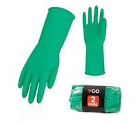 Vgo... 2 Pares de Guantes Reutilizables para Trabajos de Cocina, Limpieza del Hogar y Lavavajillas, Manga Larga, Multifuncionales (HH4601)