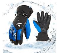 Vgo... -20 ℃/-30 °F o superior guantes de esquí cálidos de piel de vaca para hombre, guantes de nieve de invierno, guantes al aire libre, guantes impermeables Thinsulate 3M (CA2473FLWP, L, 1 par)