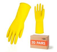 Vgo... 20 Pares de Guantes Reutilizables para Trabajos de Cocina, Limpieza del Hogar y Lavavajillas, Manga Larga, Multifuncionales (HH4601)
