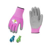 Vgo... 3-Pares Edad 5-7 Guantes de Jardinería para Niños, Guantes de Trabajo en el Jardín para Niños, Guantes de Seguridad (XXS, 3-Color, RB6013-KID)