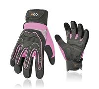 Vgo... Guante de Trabajo Mujer Resistentes Touchscreen Guantes Protección Antivibración para Obra Portero Montaje Mecánicos, 1 par