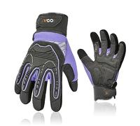Vgo... Guante de Trabajo Mujer Resistentes Touchscreen Guantes Protección Antivibración para Obra Portero Montaje Mecánicos, 1 par