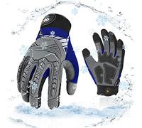 Vgo... Guante Invierno de Trabajo Impermeables Resistentes, Guantes Protección Antivibración para Obra Portero Montaje Mecánicos, 1 par