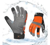 Vgo... Guante Trabajo Invierno Impermeables Touchscreen Resistentes,Guantes Térmico Protección para Frio Congelador Almacén Obra Portero Montaje Mecánicos, 1 Par