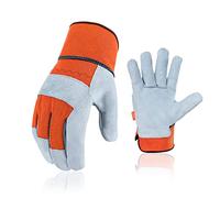 Vgo... Guantes de Jardinería de Piel de vaca Antipinchazos para trabajos de jardinería argicultura trabajador construcción almacén para Hombre&Mujer, 1 par