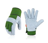 Vgo... Guantes de Jardinería de Piel de vaca Antipinchazos para trabajos de jardinería argicultura trabajador construcción almacén para Hombre&Mujer, 1 par
