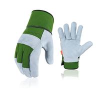 Vgo... Guantes de Jardinería de Piel de vaca Antipinchazos para trabajos de jardinería argicultura trabajador construcción almacén para Hombre&Mujer, 1 par