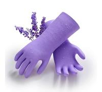 VGO Guantes de jardinería: doble capa con aroma fresco, impermeables, antideslizantes, resistentes a químicos, fáciles de poner y quitar. Duraderos, equivalentes a 5 pares normales(TP1117,Violeta,M)