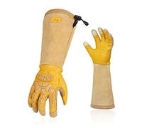 Vgo... Guantes de Jardinería Largo Touchscreen, Guantes Trabajo Anti espinas, Antipinchazos para Huerto Jardín, 1 Par