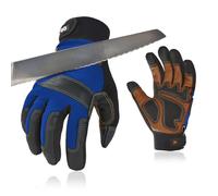 Vgo... Guantes de Trabajo Anticortes EN388 Nivel C A3, Guantes Hombre Resistentes al Corte 360° para Cortar Motosierra Policiales Vigilante Antivibración