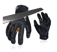 Vgo... Guantes de Trabajo Hombre Anticortes EN388 Nivel C A3, Antichoque Guantes Resistentes al Corte 360° para Cortar Motosierra Policiales Vigilante Antivibración,SL8849IPA5