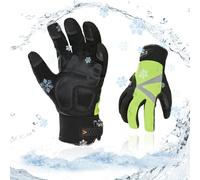 Vgo... Guantes Invierno Hombre Impermeable -20 ℃, Touchscreen Guantes de Trabajo Frio Extremo para Carpintería Almacén Jardineria Scooter Montaña, 1 par