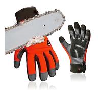 Vgo... Guantes Motosierra Anti-corte Touchscreen,12-capa de protección en ambas Manos, Guantes Trabajo Seguridad de cuero de vaca, 1Par (CA9760CS)