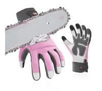 Vgo... Guantes Motosierra Mujeres Touchscreen,12-capa de protección en ambas Manos, Guantes Trabajo Seguridad de cuero de vaca, 1Par (CA9760CS)