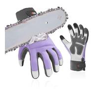 Vgo... Guantes Motosierra Mujeres Touchscreen,12-capa de protección en ambas Manos, Guantes Trabajo Seguridad de cuero de vaca, 1Par (CA9760CS)