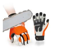 Vgo... Guantes Motosierra Touchscreen,12-capa de protección en ambas Manos, Guantes Trabajo Seguridad de cuero de vaca,1 par (CA9760CS)