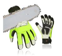 Vgo... Guantes Motosierra Touchscreen,12-capa de protección en ambas Manos, Guantes Trabajo Seguridad de cuero de vaca,1 par (CA9760CS)