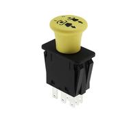 VGOL 1 interruptor de toma de fuerza, mecánico, pulsador, manual, amarillo, compatible con John Deere L120 L130 D140 D150 D155 y tractores de césped Scotts L2048 L2548, 77,4 x 43,7 x 24,1 mm