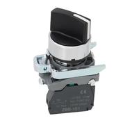 VGOL 1 Interruptor Selector de 2 Posiciones Botón Pulsador Selector de Manija Estándar XB4-BD21 de 22 mm 1 NO 10 A/380 V para Electrodomésticos Color Negro