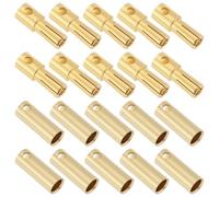 VGOL 10 pares de conectores banana de 5,5 mm, conector banana macho hembra, terminal de cobre puro, chapado en oro, conector tipo bala para bricolaje, batería RC, motor ESC, color dorado