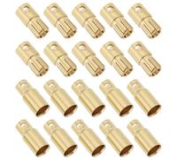 VGOL 10 Pares de Conectores Banana de 6mm Conector Banana Macho Y Hembra Terminal de Cobre Puro Chapado en Oro Conector de Bala para Batería RC DIY Motor ESC Dorado