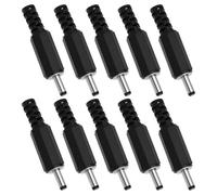 VGOL 10 Piezas Conectores de Alimentación de DC Conector Macho de 1,3X 3,5mm Adaptador Coaxial ABS Conector de Alimentación de DC de 1,3mm x 3,5mm para Pequeños Proyectos Electrónicos