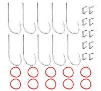 VGOL 10 Piezas de Acero Al Carbono Anzuelos para Camarones Vivos Anzuelos para Peces de Agua Dulce Y Salada Anzuelos Fijos Portátiles para Camarones Vivos con Agujeros N.º 4 19,5 X 47 Mm