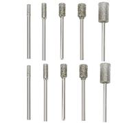 VGOL 10 Piezas de Brocas de Diamante Cilíndricas de Vástago de 1/8 Pulgadas Herramienta Rotativa de Grano 60 3 Mm 4 Mm 5 Mm 6 Mm Y 8 Mm para Pulido de Soldadura Y Reparación de Rebabas de Jade