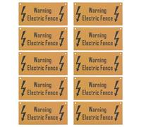 VGOL 10 Piezas de Señal de cerca Eléctrica de Advertencia en Inglés 200x100 Mm Señales de Seguridad Sin Contacto Señal de Advertencia de cerca Eléctrica de Plástico para cerca de Pared Granja
