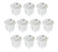 VGOL 10 Uds Interruptor Basculante Redondo KCD1 Mini Interruptor Palanca Redondo Encendido/apagado Botón 2 Posiciones Interruptor Alimentación CA para Iluminación Barco Coche 6A/250V 10A/125V