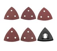 VGOL 100 piezas de papel de lija triangular y una bandeja de lija triangular, papel de lija triangular de 80 x 80 mm, grano 40/60/80/120/180, papel de lija de cambio rápido compatible con Dewalt