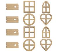 VGOL 12 Piezas de Ventanas de Hadas de Madera Mini Decoraciones para Ventanas Suministros para Manualidades Adornos para Decoración de Casa de Jardín de Hadas álbumes de Recortes Tarjetas