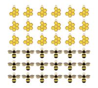 VGOL 18 dijes de abeja y 18 colgantes de panal de abeja, manualidades, joyería, decoración, adornos para pulsera, collar, llavero, accesorios de manualidades, 21x18 mm, Metal, Diamantes de imitación