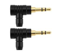 VGOL 2 adaptadores de audio en ángulo recto de 3,5 mm de largo para ordenador móvil, color negro
