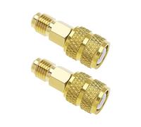VGOL 2 adaptadores giratorios Rectos R410A de 1/4 Pulgadas Macho SAE a 5/16 Pulgadas Hembra SAE latón Mini adaptadores divididos acopladores rápidos para Sistemas de Aire Acondicionado Dividido