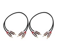 VGOL 2 cables de extensión de vídeo de 2 RCA macho a 2RCA macho, carcasa de aleación de aluminio, enchufe chapado en oro, cable de audio estéreo corto para sistemas estéreo de alta fidelidad,