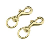 VGOL 2 ganchos giratorios de 3-1/4 pulgadas con clip de gatillo de latón, para poste de bandera, cuerda de halyard para poste de bandera, cuerda de patio y correa de mascotas