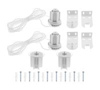 VGOL 2 juegos de embrague para persianas enrollables con soporte de metal y cadena de cuentas, para persianas enrollables de tubo de aluminio de 38 mm de diámetro interior, color blanco