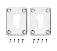 VGOL 2 Juegos de Reparación de Escudo de Llave Cubierta de Agujero de Repuesto Placa de Cubierta de Ojo de Cerradura Cuadrada de Acero Inoxidable Accesorios para El Hogar para Puerta Color Plateado