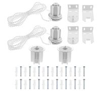 VGOL 2 Juegos Embrague de Persiana Enrollable con Soporte de Metal Y Cadena de Cuentas para Persianas Enrollables de Tubo de Aluminio de 38 Mm (1-1/2") de Diámetro Interior Color Blanco