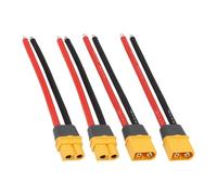 VGOL 2 Pares Conectores XT60H Precableados Macho Y Hembra con Tapa Cable de Batería de 12 AWG 30 A 10 Cm Conector de Enchufe XT60 para Cargador de Batería Lipo de Coche RC Drone ESC