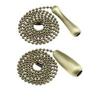 VGOL 2 Piezas Bronce Cadena de Tracción de Bolas con Cuentas Vintage Cadena de Tracción de Ventilador de Techo de Metal Extensor de Cadena de Interruptor de Bombilla Para lámparas de techo de bronce