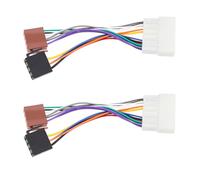 VGOL 2 Piezas Cable Adaptador Radio de Compatible con Honda Accord 1988-1998 Compatible con Honda Civic 1988-1997 Longitud del Cable 12,5 Cm 16 Pines A Conector ISO