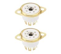 VGOL 2 Piezas de 7 Pines para Válvula Electrónica Base de Tubo de Vacío Cobre Chapado en Oro para Válvulas Pequeñas EB91 EF95 Z77 EL90 EK91 EL95