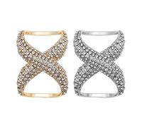 VGOL 2 Piezas Forma X con Diamantes de Imitación para Bufanda Hebilla Pañuelo Anillo Seda Cierre Bufanda Clip Blusa Abrazadera para Abrigo Soporte para Chal Suministros Decoración Ropa Mujeres
